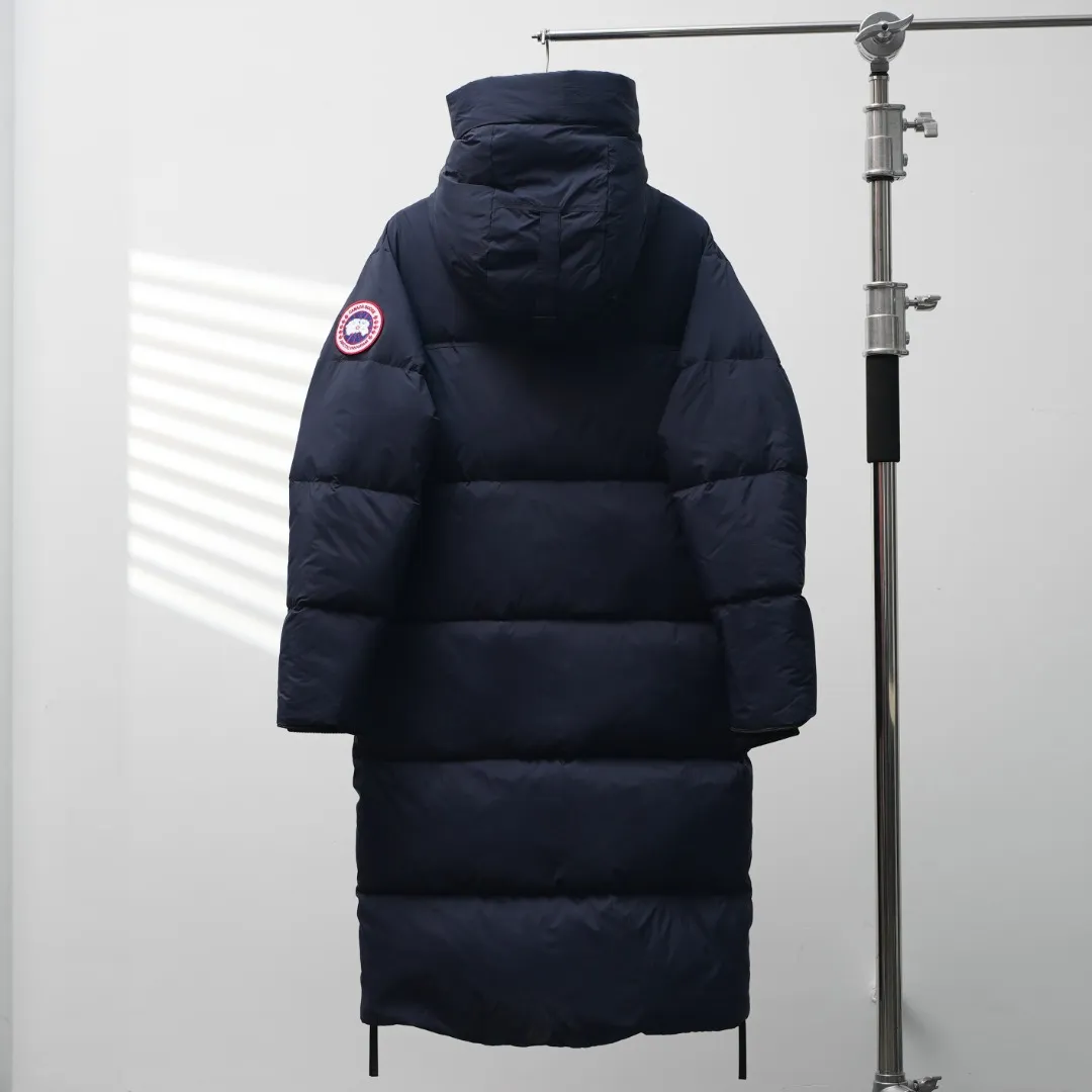 P1160 CANADA GOOSE丨Canada Goose 2800 Long Armband Hooded Down Jacket Color: Dark Blue Red Label Size: XS-XXL